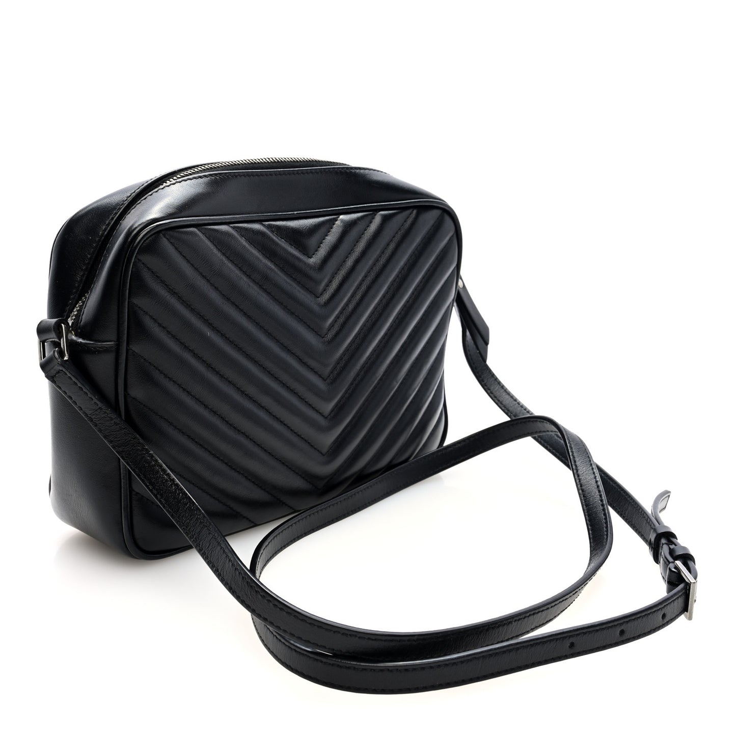 Calfskin Matelasse Monogram Lou Camera Bag Black