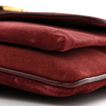 Gucci Suede Medium Arli Flap Shoulder Bag Vintage Bordeaux 10 of 10
