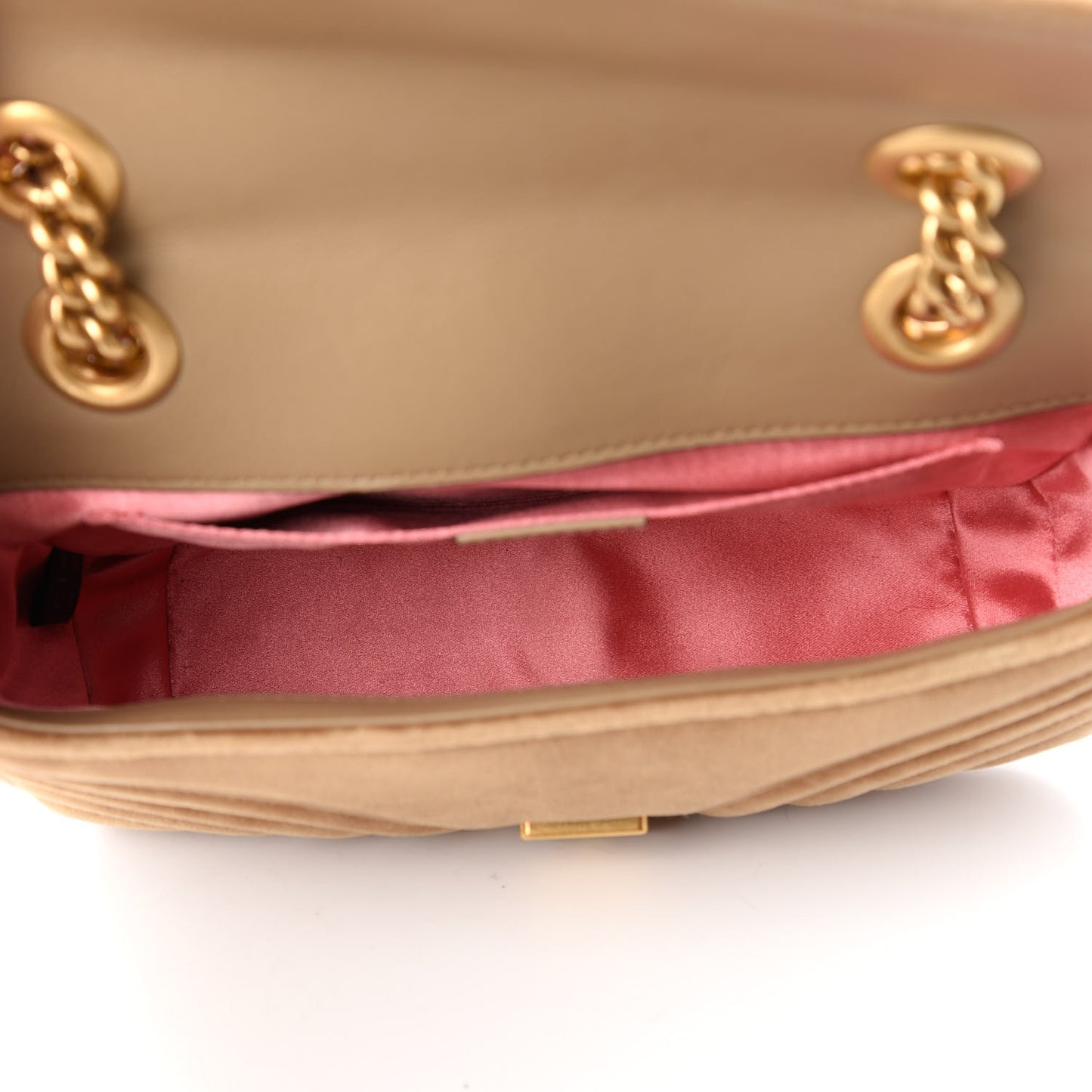 Velvet Matelasse Mini GG Marmont Shoulder Bag Taupe
