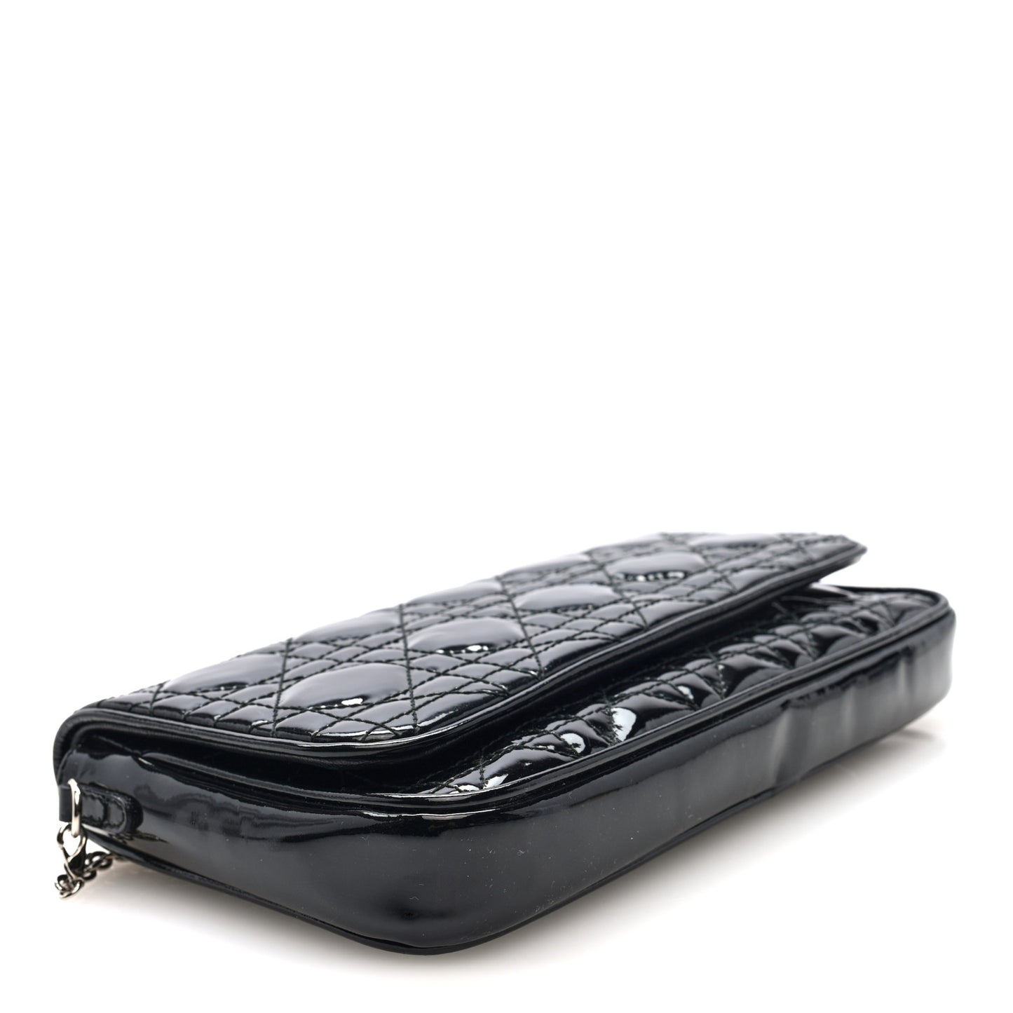 Patent Cannage Wallet on Chain Pouch Black