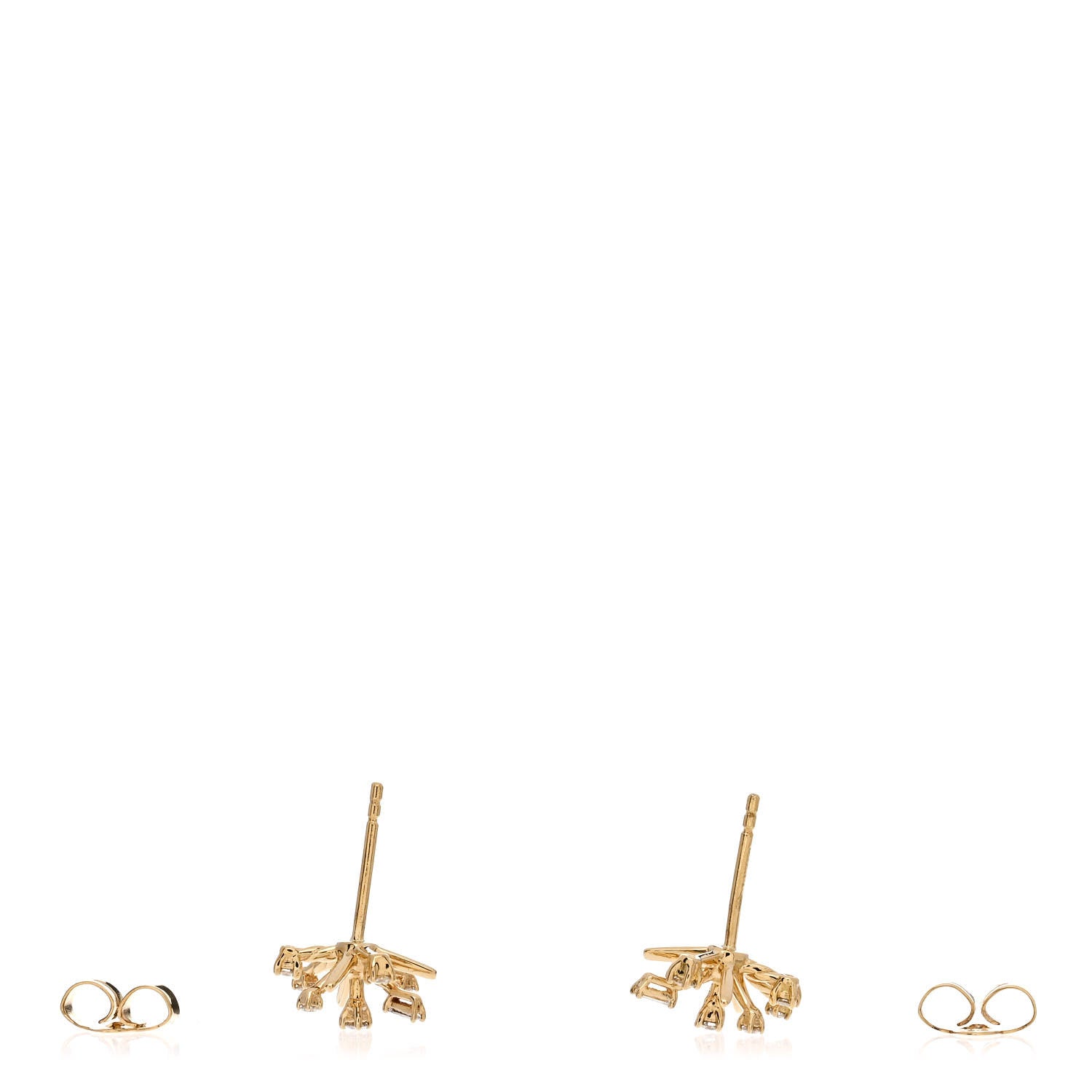 David Yurman 18K Yellow Gold Diamond Petite Supernova Stud Earrings 3 of 5