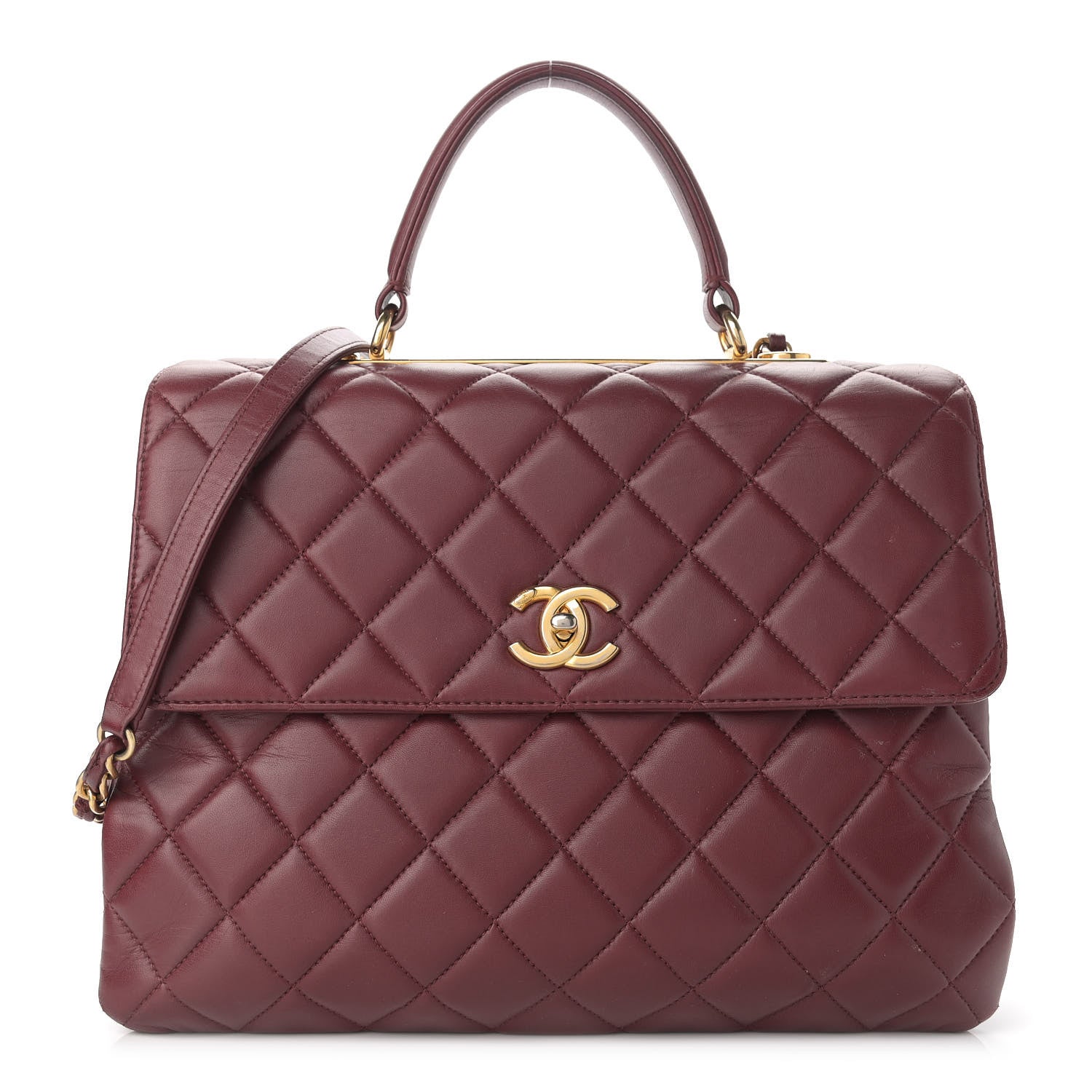 Chanel Lambskin Quilted Large Trendy CC Dual Handle Flap Bag Burgundy 1 of 14
