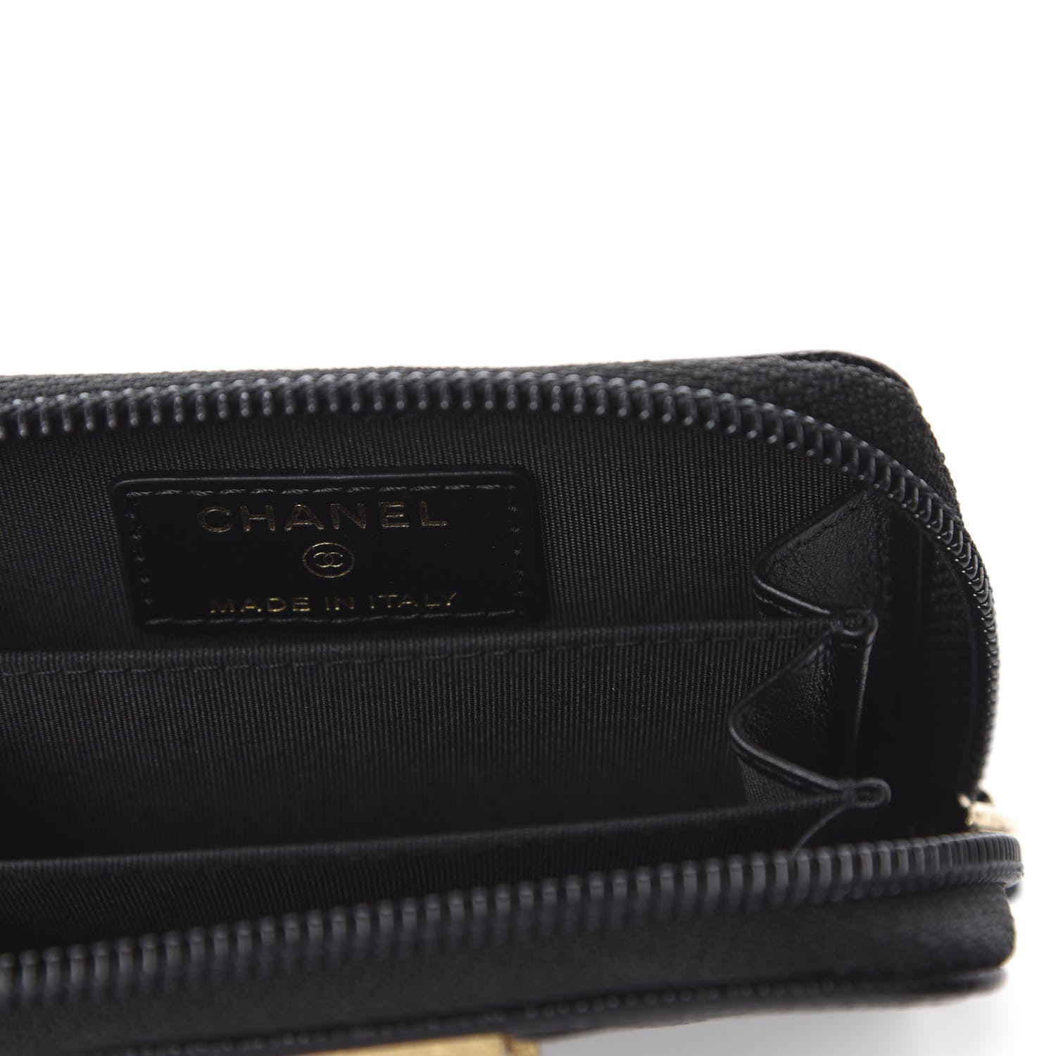 Chanel Caviar Quilted Boy Zip Around Coin Purse Wallet Black 8 of 10