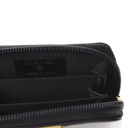 Chanel Caviar Quilted Boy Zip Around Coin Purse Wallet Black 8 of 10
