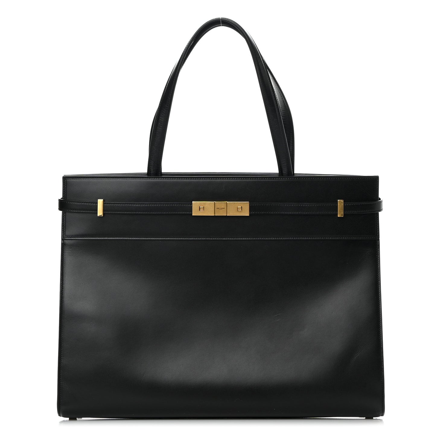 Calfskin Medium Manhattan Shopper Tote Black