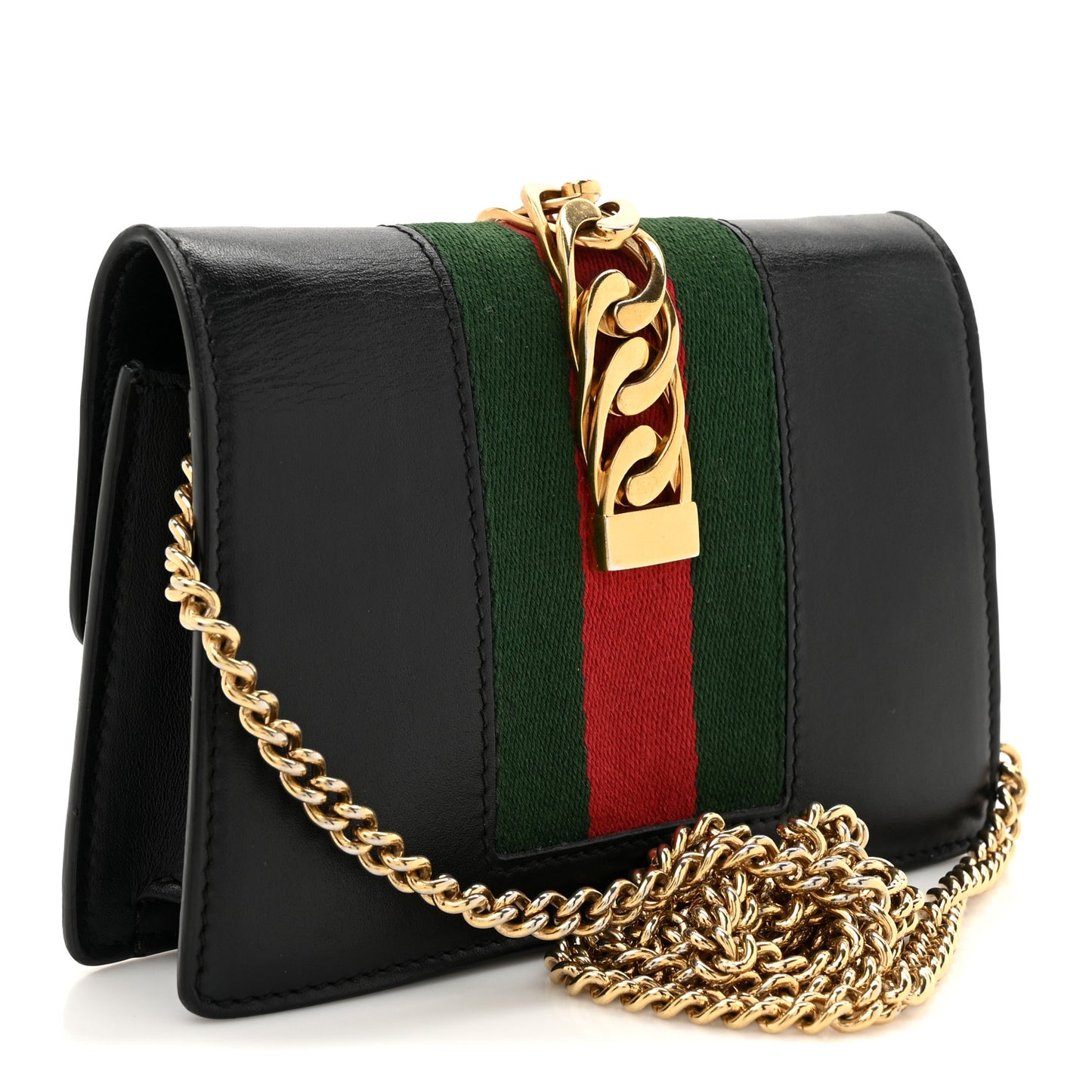 Calfskin Super Mini Sylvie Chain Shoulder Bag Black