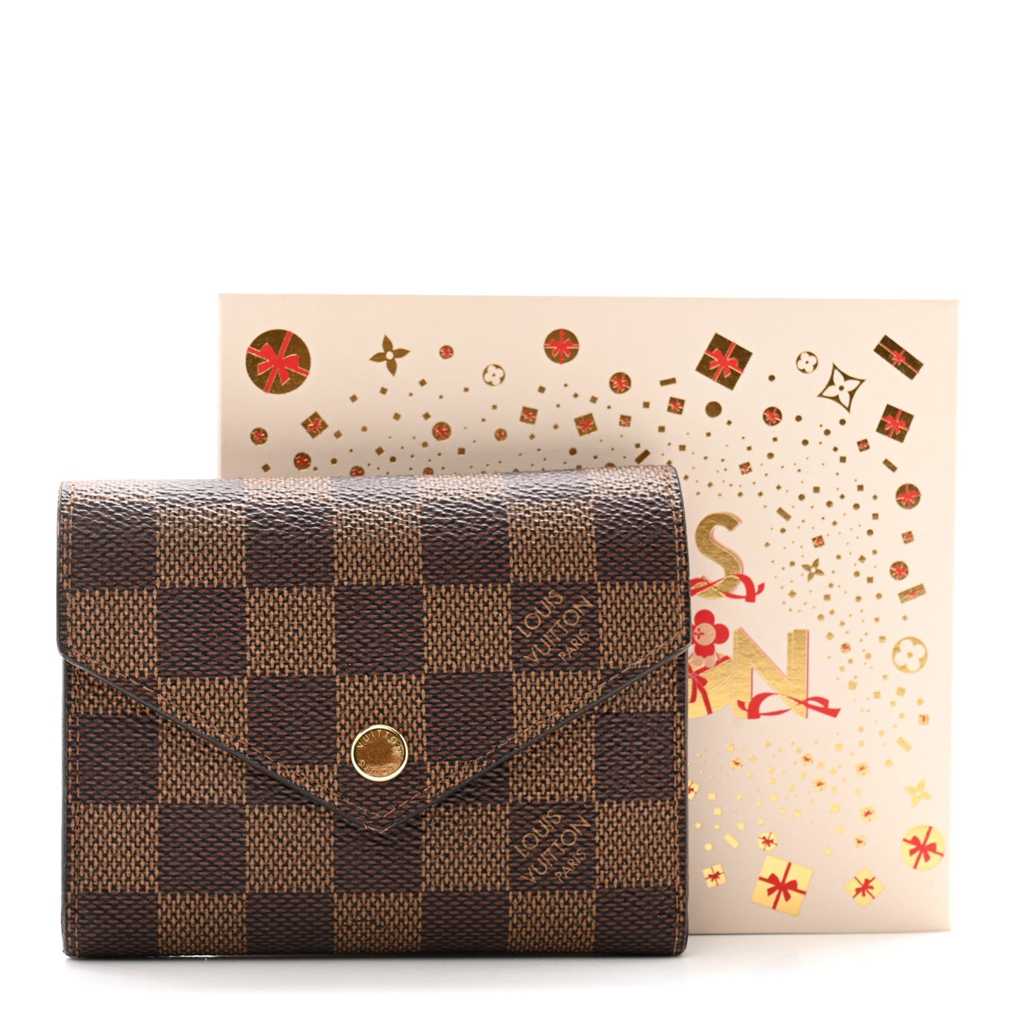 Damier Ebene Victorine Wallet Red