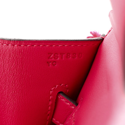 Hermes Swift Twill H Fray Fray Birkin 35 Framboise Ecru 7 of 12