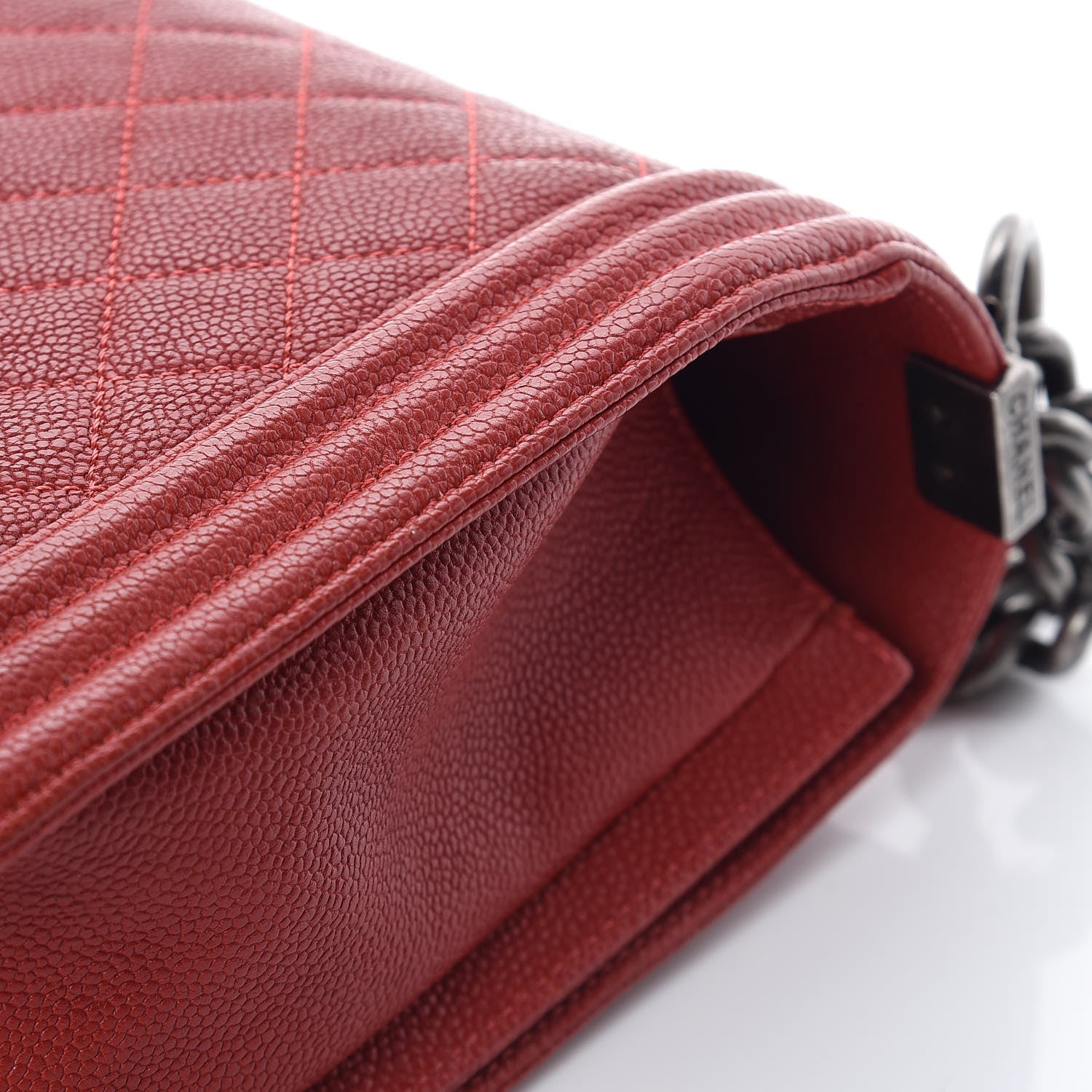 Chanel Caviar Quilted New Medium Boy Flap Dark Red 16 of 19