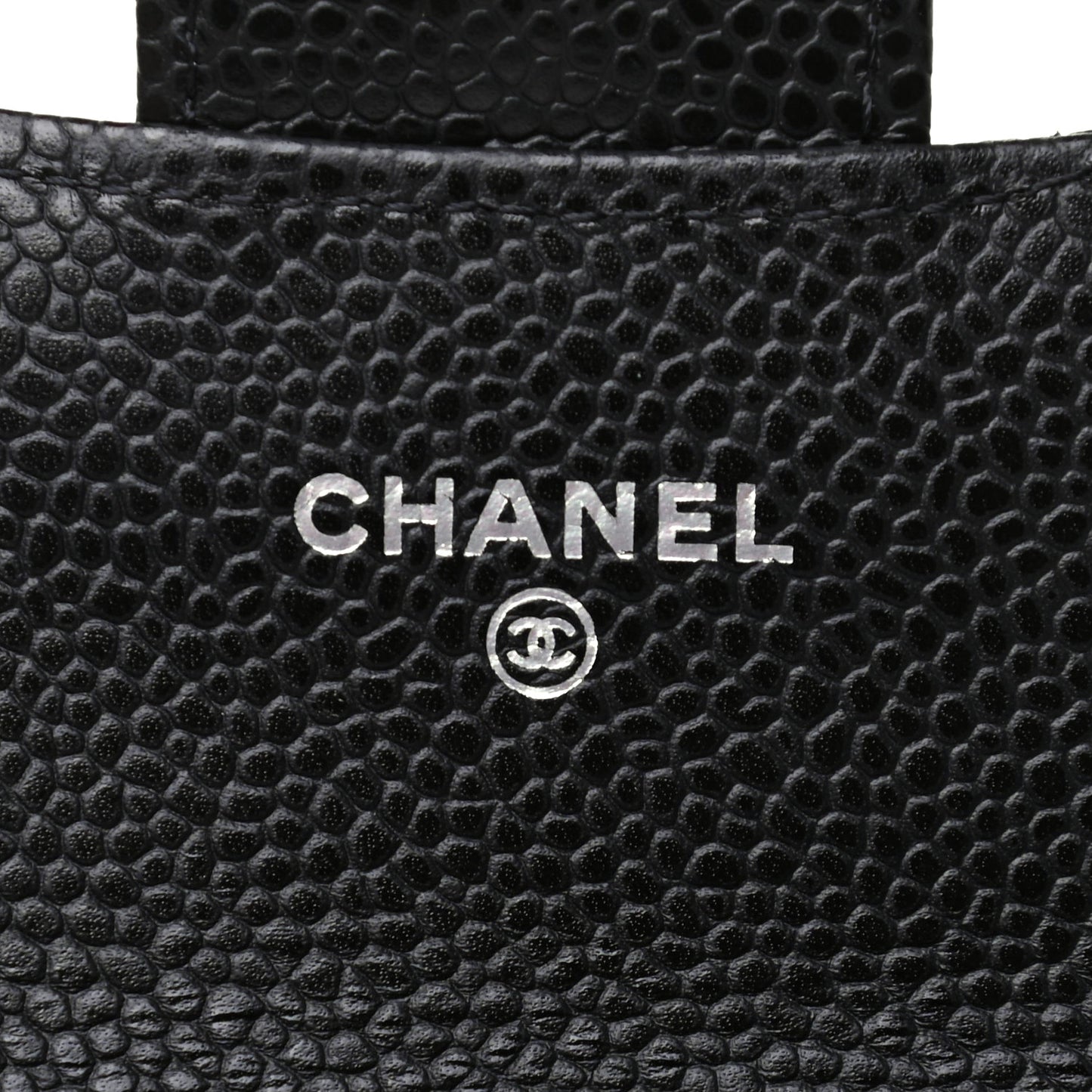 Caviar Quilted Flap Card Holder Wallet Black