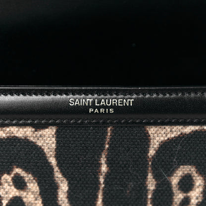 Saint Laurent Canvas Leopard Print Mini Classic Monogram Cassandra Top Handle Black 7 of 11