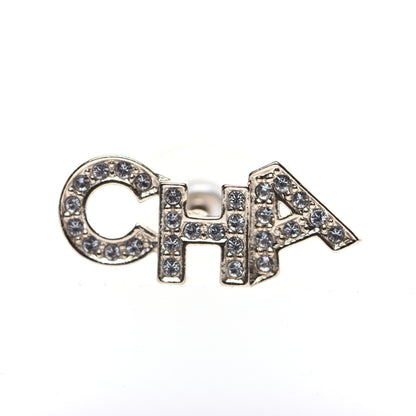 Chanel Crystal Pearl Signature Stud Earrings Gold 7 of 9