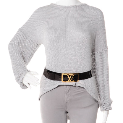 Louis Vuitton Patent LV Frame Belt 85 34 Amarante 2 of 7