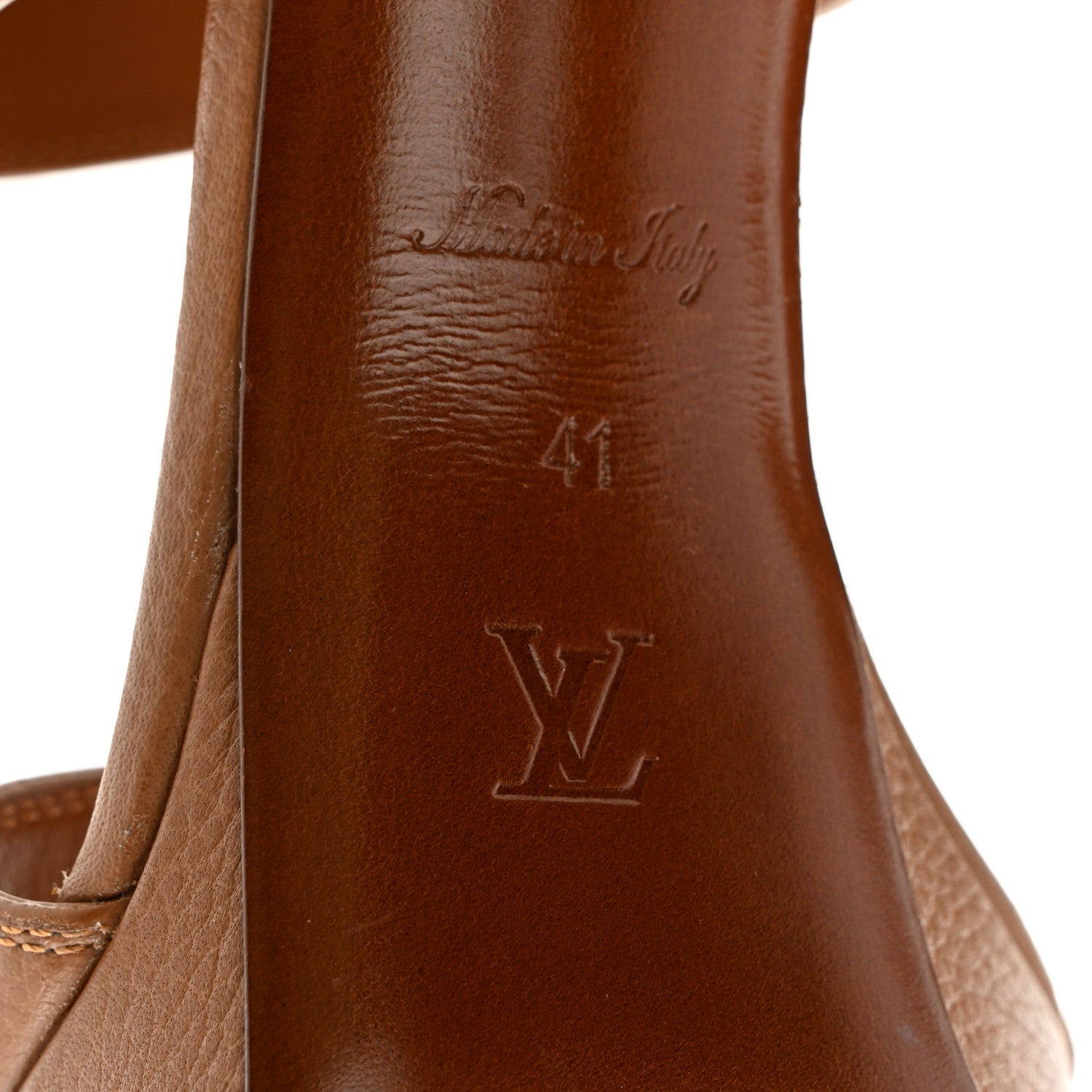 Louis Vuitton Grained Calfskin Horizon Platform Sandals 41 Cognac 6 of 12