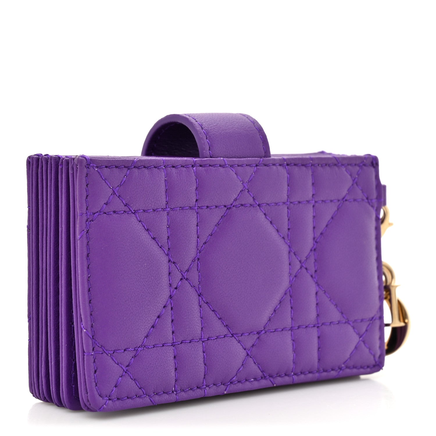 Christian Dior Lambskin Cannage Lady Dior 5-Gusset Card Holder Purple Jamu Purple Jamu 3 of 8