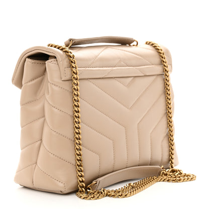 Saint Laurent Calfskin Y Quilted Monogram Small Loulou Chain Satchel Dark Beige 3 of 10