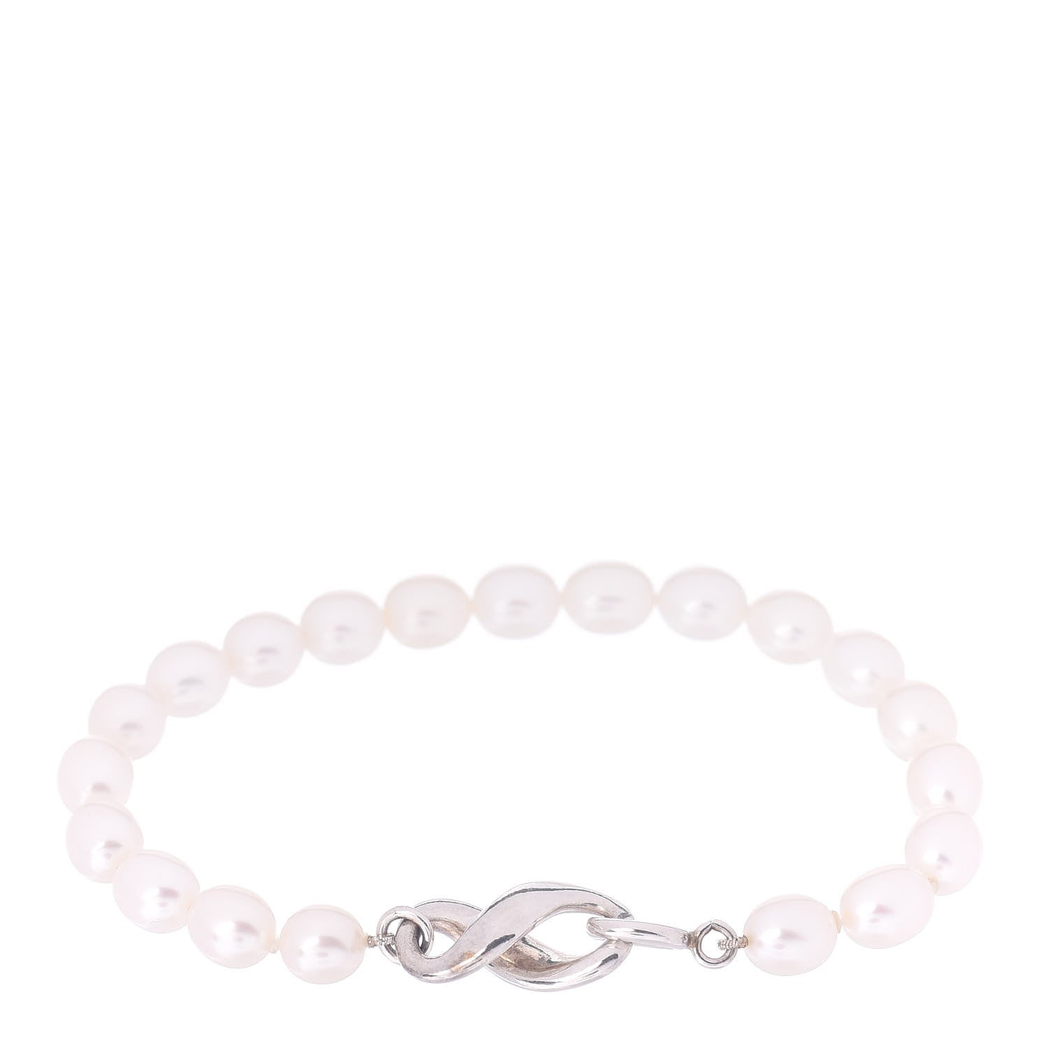 Tiffany Sterling Silver Pearl Figure 8 Bracelet 1 of 4