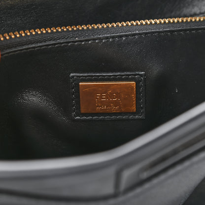 Fendi Vitello Seta Shiny Nappa Large Peekaboo Iconic Satchel Black 7 of 9