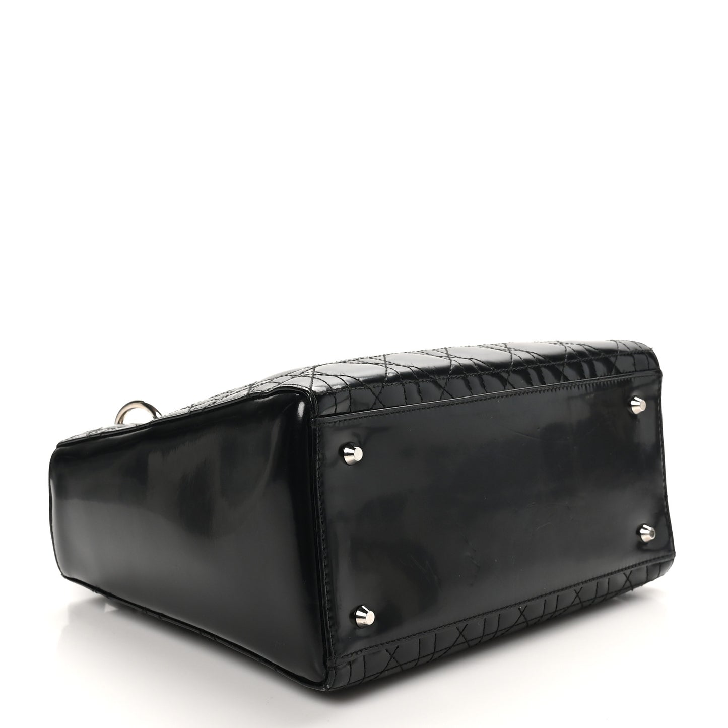 Patent Cannage Medium Lady Dior Black