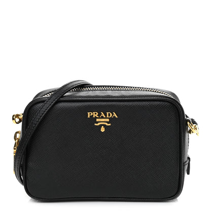 Prada Saffiano Mini Camera Crossbody Bag Black 1 of 10
