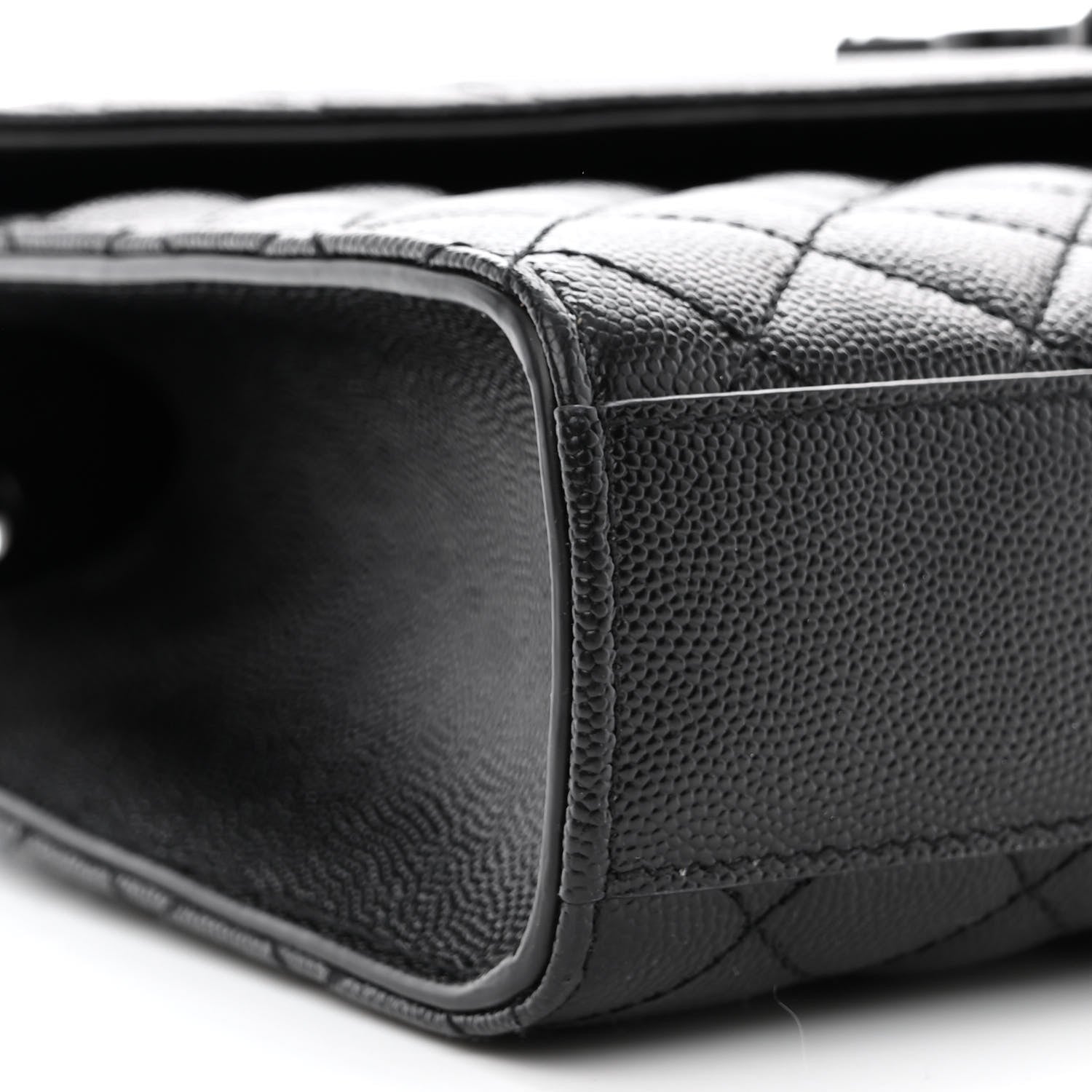 Saint Laurent Grain De Poudre Textured Mixed Matelasse Triquilt Medium Monogram Monochrome Satchel Black 9 of 11