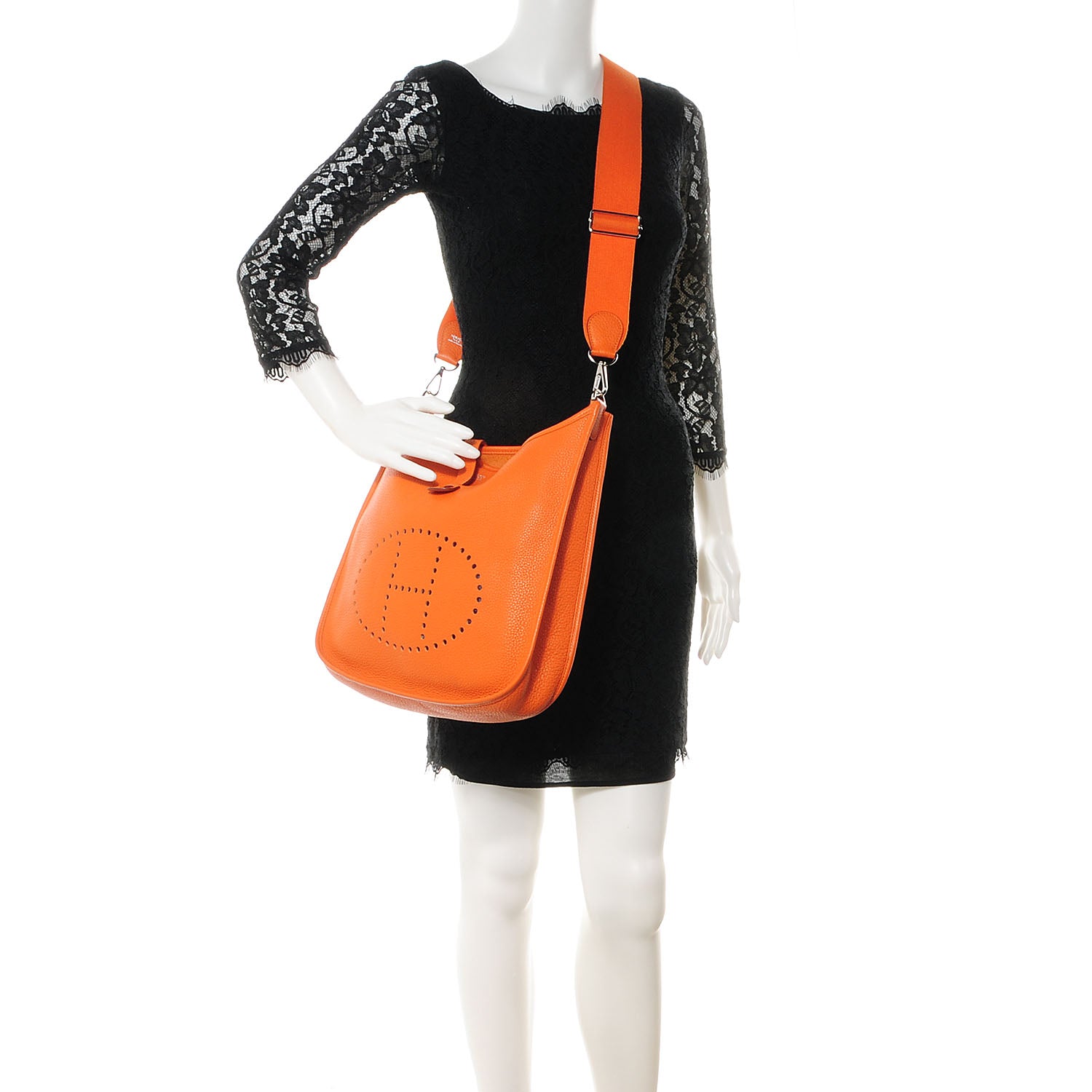 Hermes Taurillon Clemence Evelyne III GM Orange 2 of 7