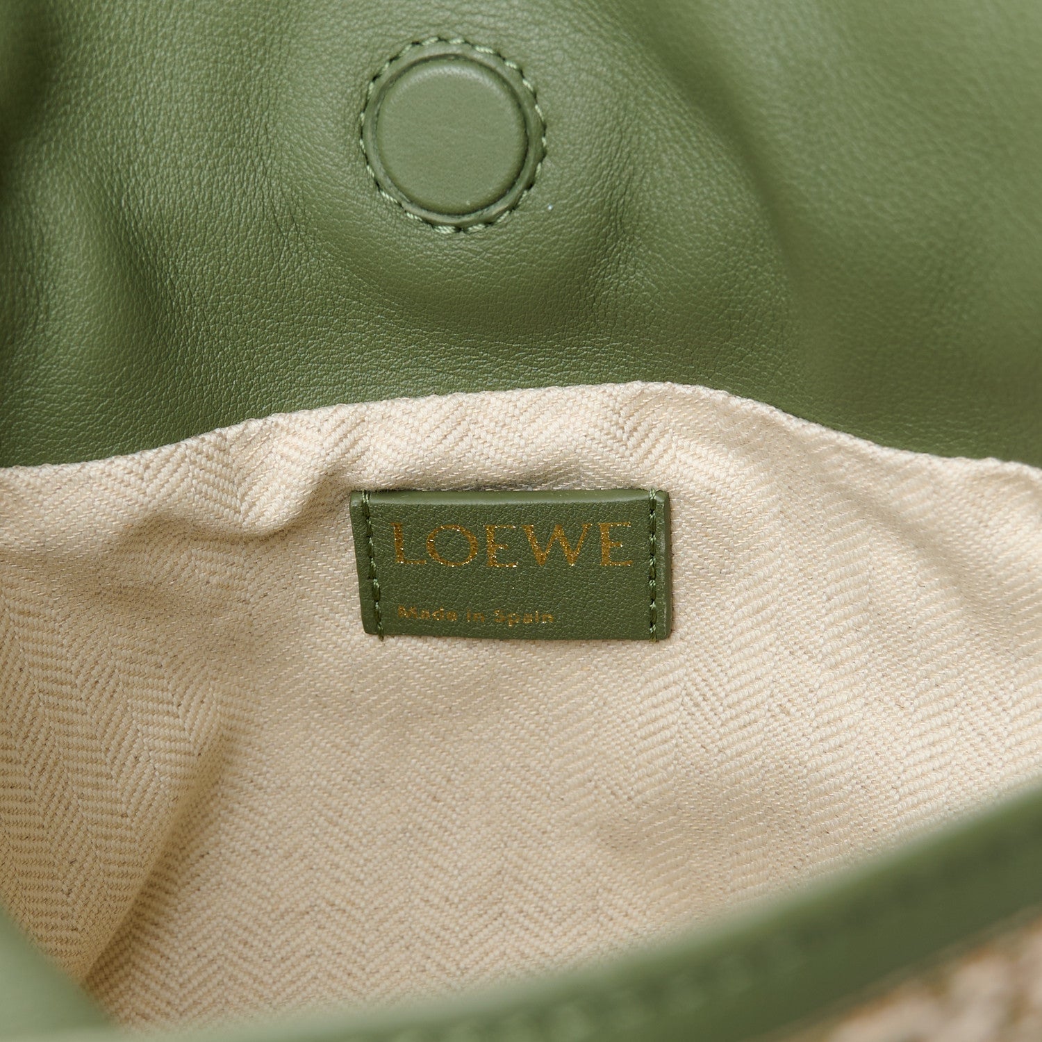 Loewe Jacquard Anagram Calfskin Mini Flamenco Knot Clutch Vintage Khaki 6 of 10