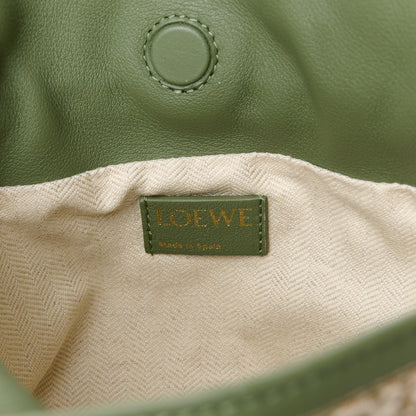 Loewe Jacquard Anagram Calfskin Mini Flamenco Knot Clutch Vintage Khaki 6 of 10