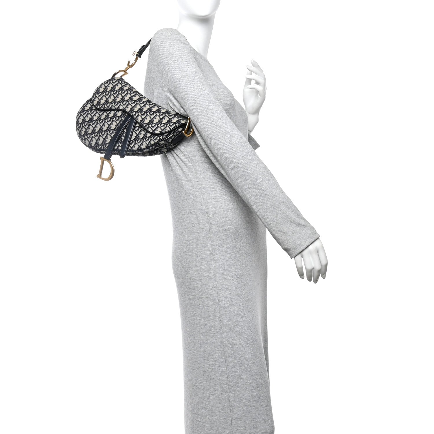 Christian Dior Oblique Saddle Bag Blue 2 of 10