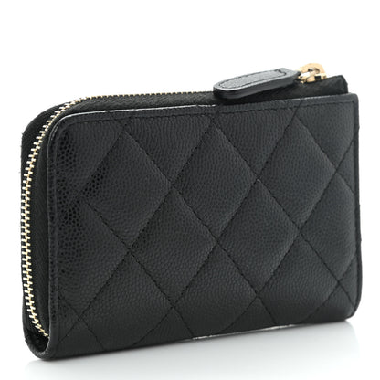 Chanel Caviar Quilted Zipped Key Holder Case Black 2 of 9