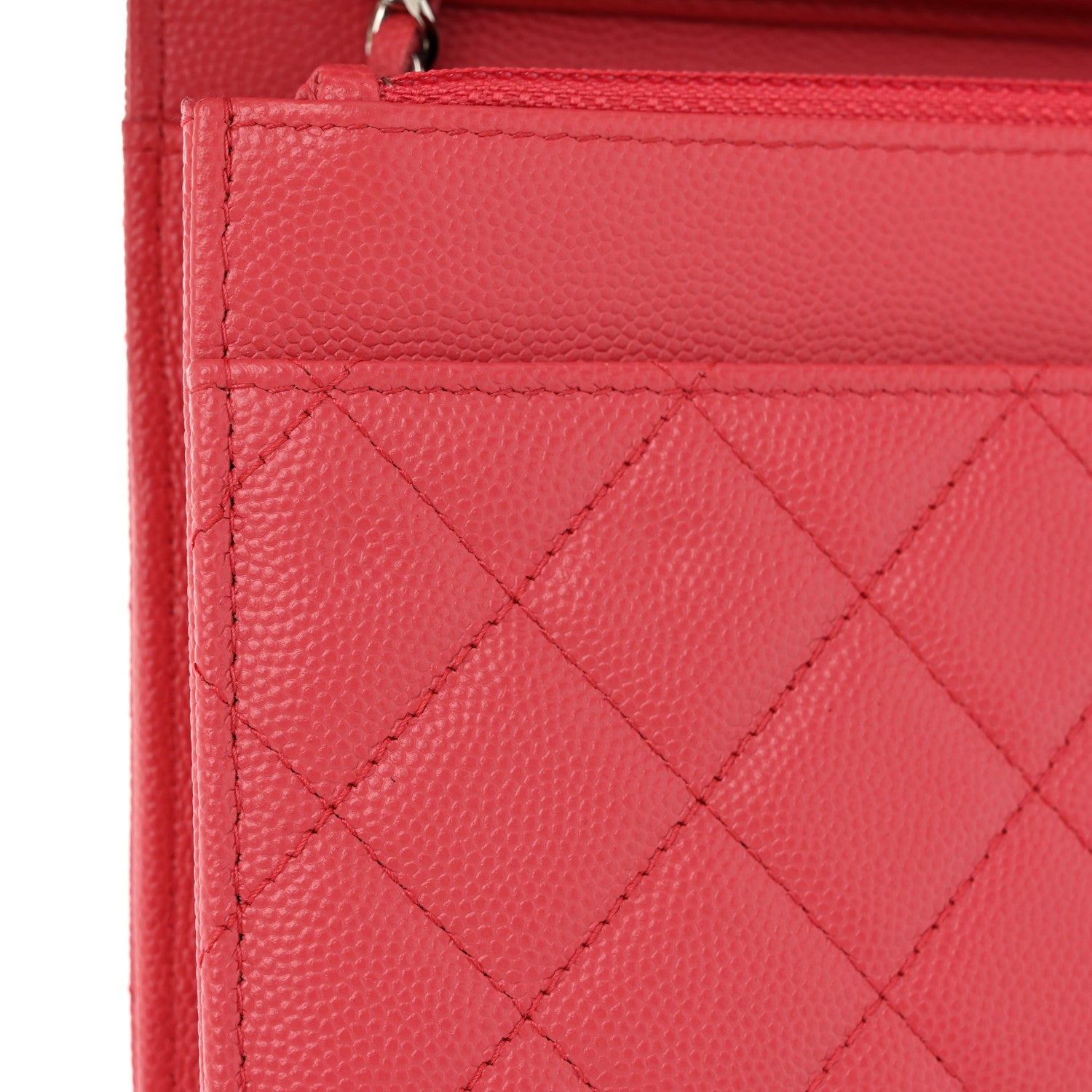 Chanel Caviar Quilted Wallet on Chain WOC Coral 12 of 13