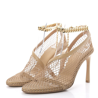 Bottega Veneta Mesh Nappa Chunky Chain Sandals 37.5 Beige Pony 3 of 8