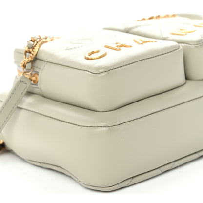 Chanel Calfskin Quilted Small Camera Case Grey 9 of 10
