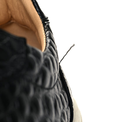 Christian Louboutin Calfskin Alligator Embossed Vieirissima Orlato Flat Sneakers 39 Black 9 of 11