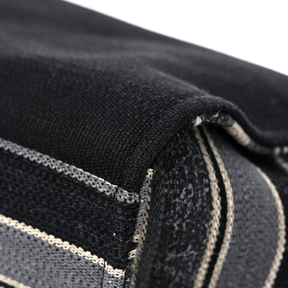 Chanel Striped Canvas Medium Deauville Tote Grey Black 11 of 14