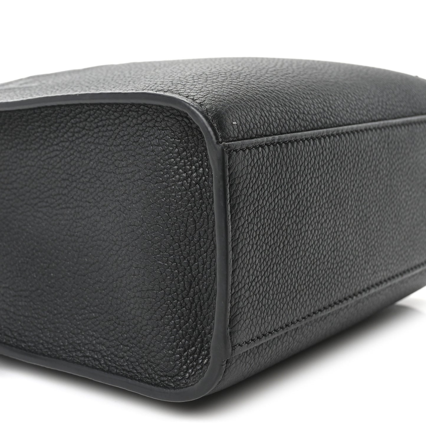 Vitello Cher Logo Embossed Mini Go To Shopper Tote Black