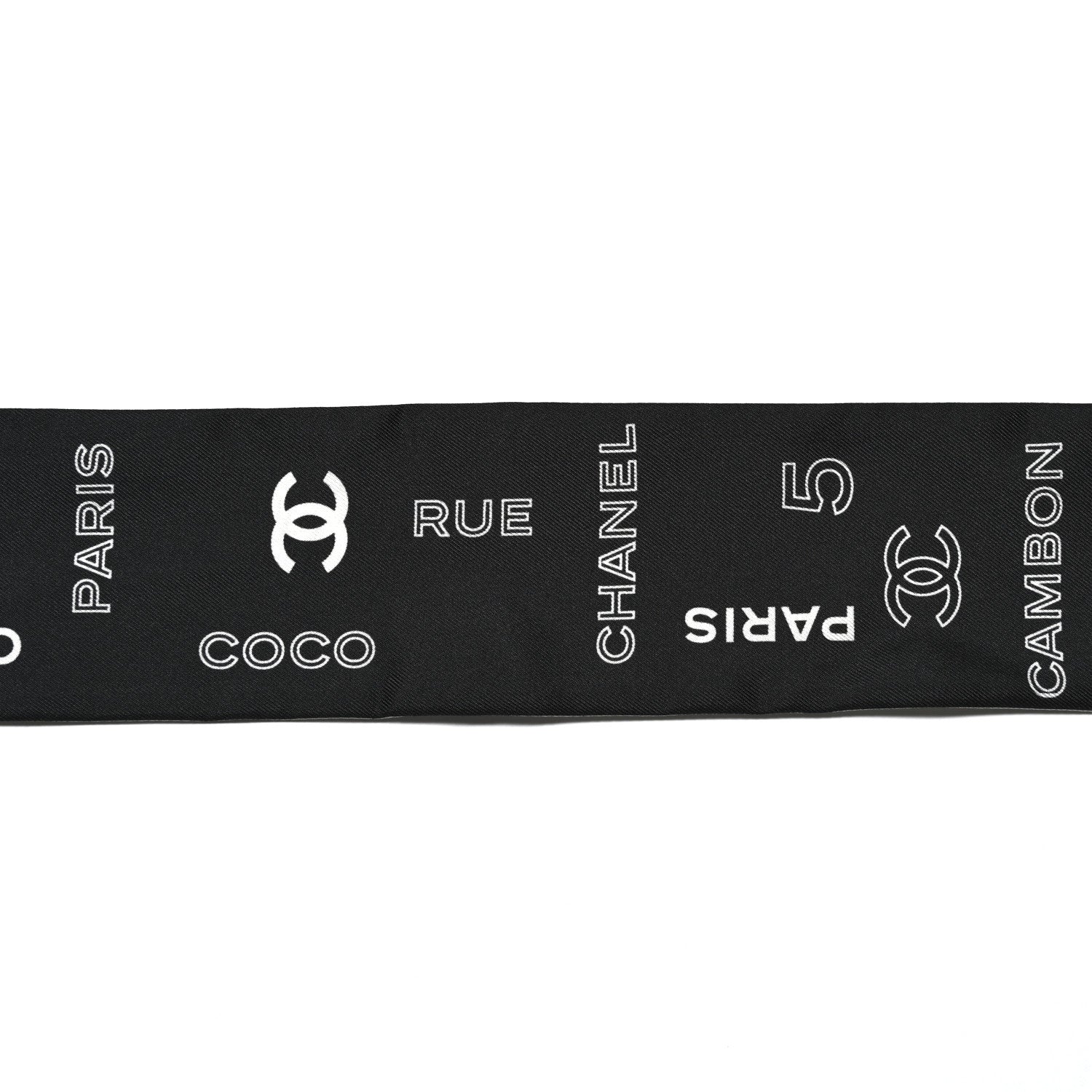 Chanel Silk CC Slim Bandeau Scarf Black 4 of 4
