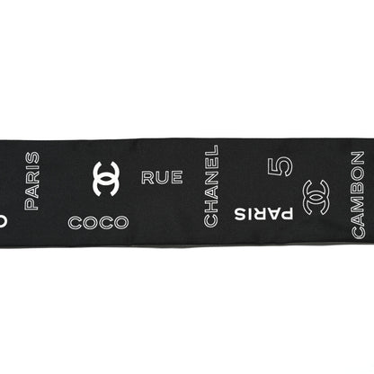 Chanel Silk CC Slim Bandeau Scarf Black 4 of 4