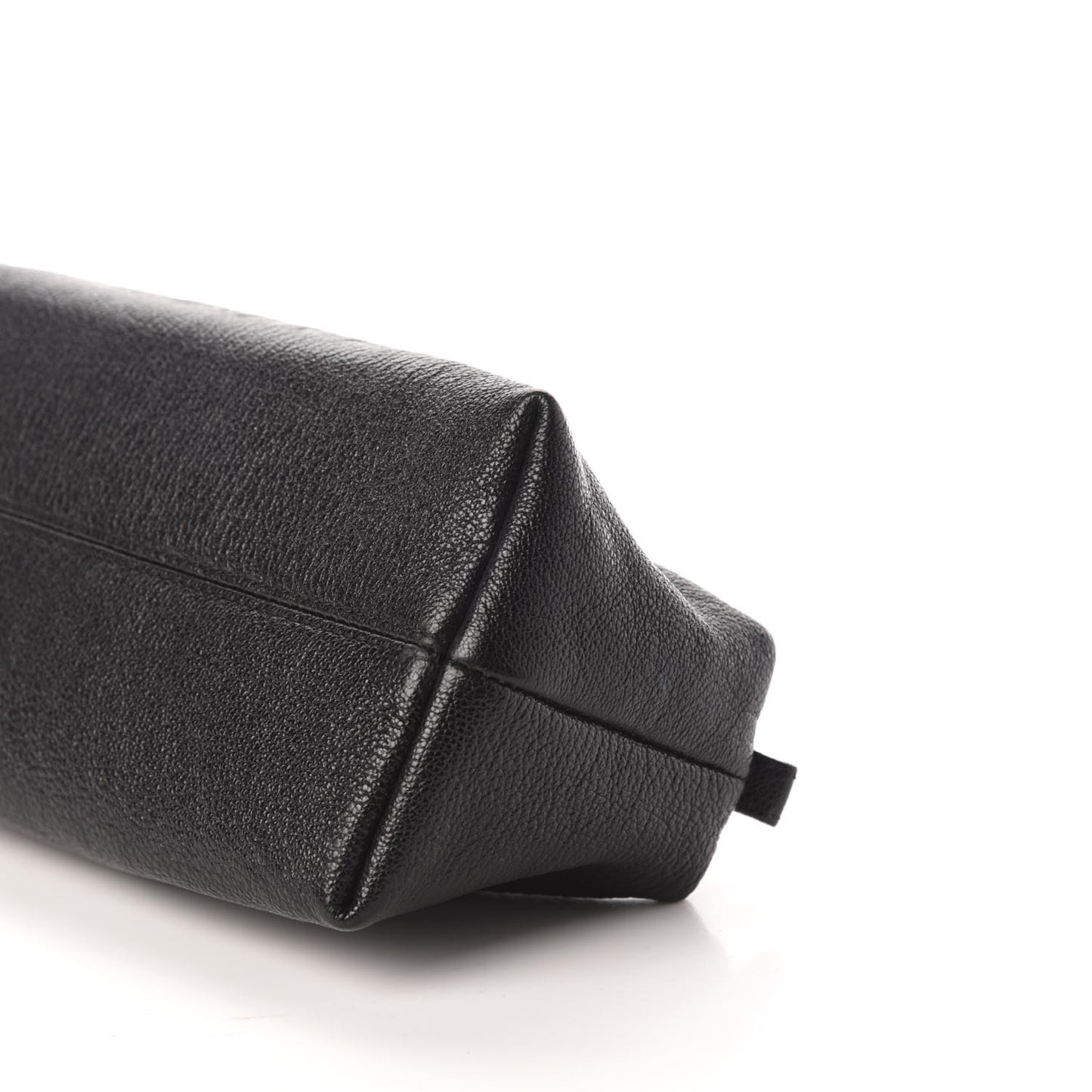 Grained Calfskin Logo Cosmetic Case Black