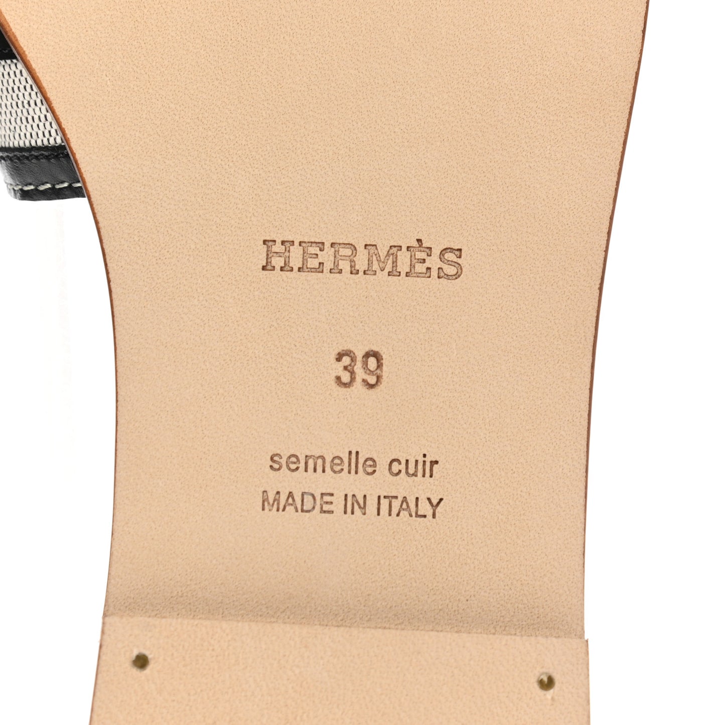 Calfskin Canvas Oran Sandals 39 Black