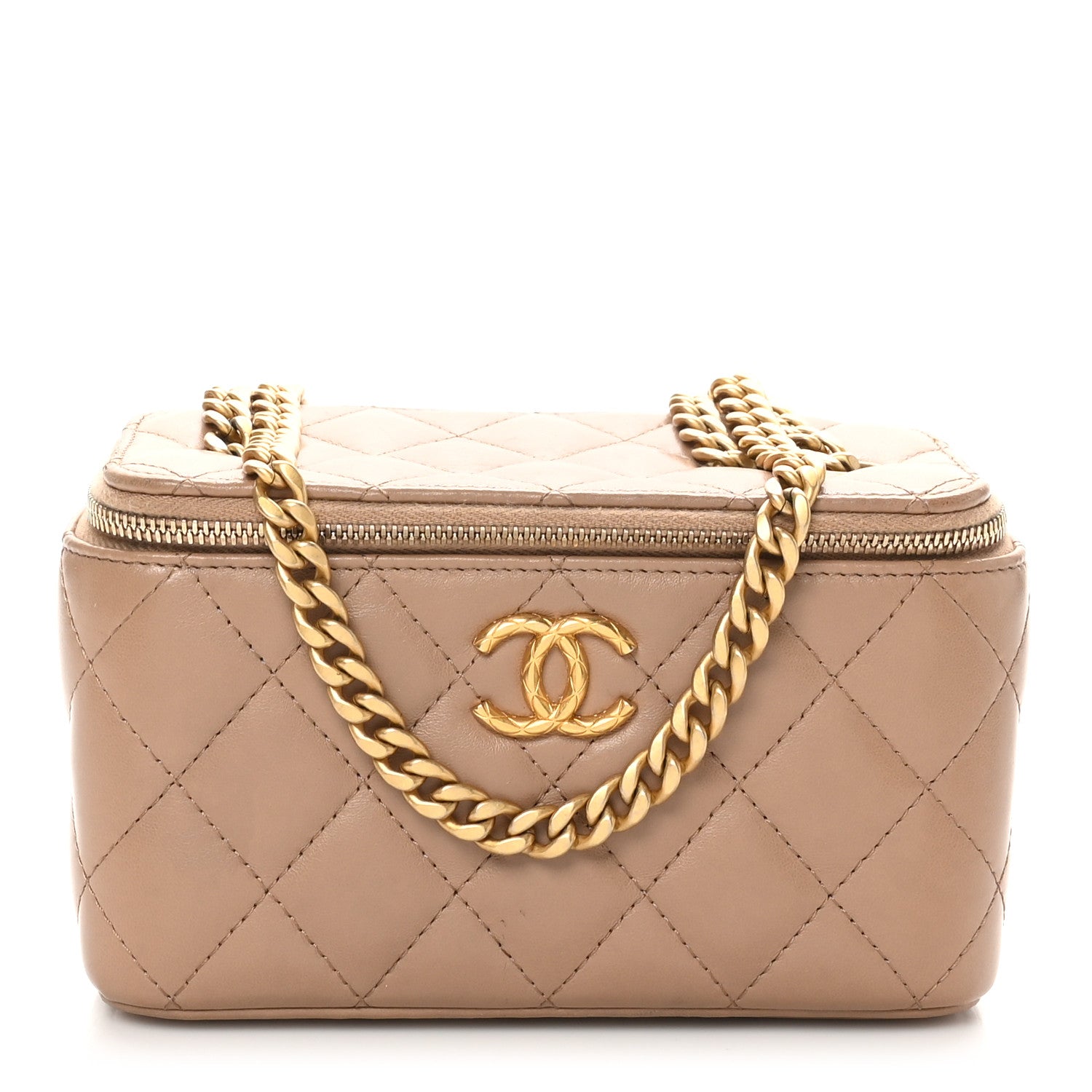 Chanel Lambskin Quilted Small Pillow Crush Vanity Case With Chain Beige 1 of 10