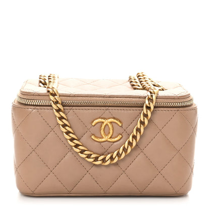 Chanel Lambskin Quilted Small Pillow Crush Vanity Case With Chain Beige 1 of 10