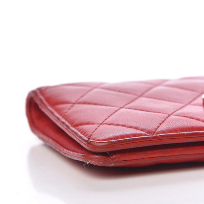 Chanel Lambskin Quilted Valentine Wallet Red 9 of 15