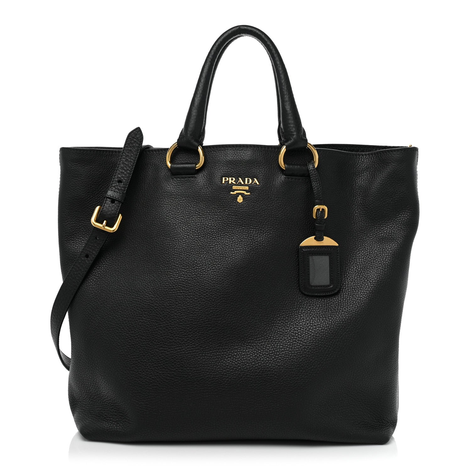 Prada Vitello Daino Shopping Tote Black 1 of 6