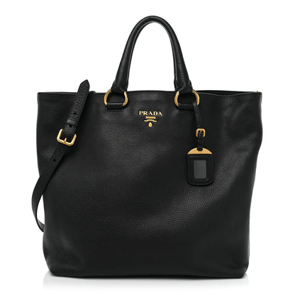 Prada Vitello Daino Shopping Tote Black 1 of 6