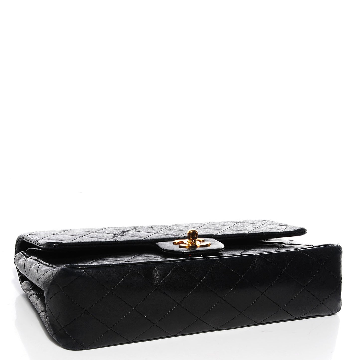 Lambskin Medium Double Flap Black