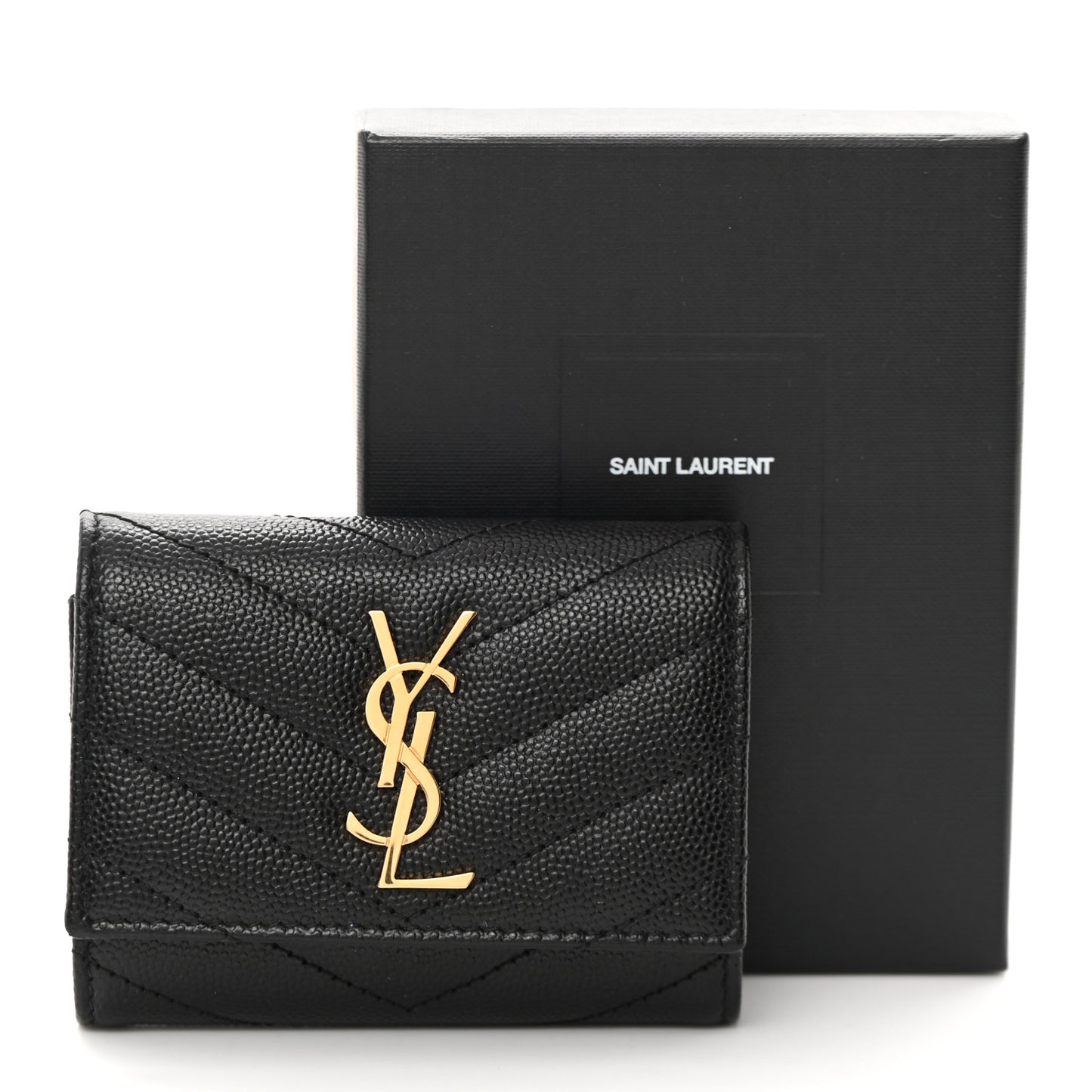 Grain de Poudre Matelasse Cassandre Monogram Slim Key Case Black
