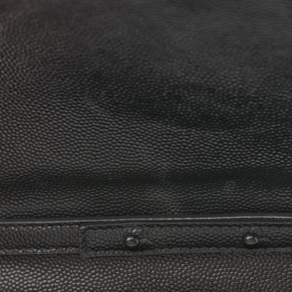 Saint Laurent Grain De Poudre Matelasse Chevron Monogram Monochrome Chain Wallet Black 11 of 13