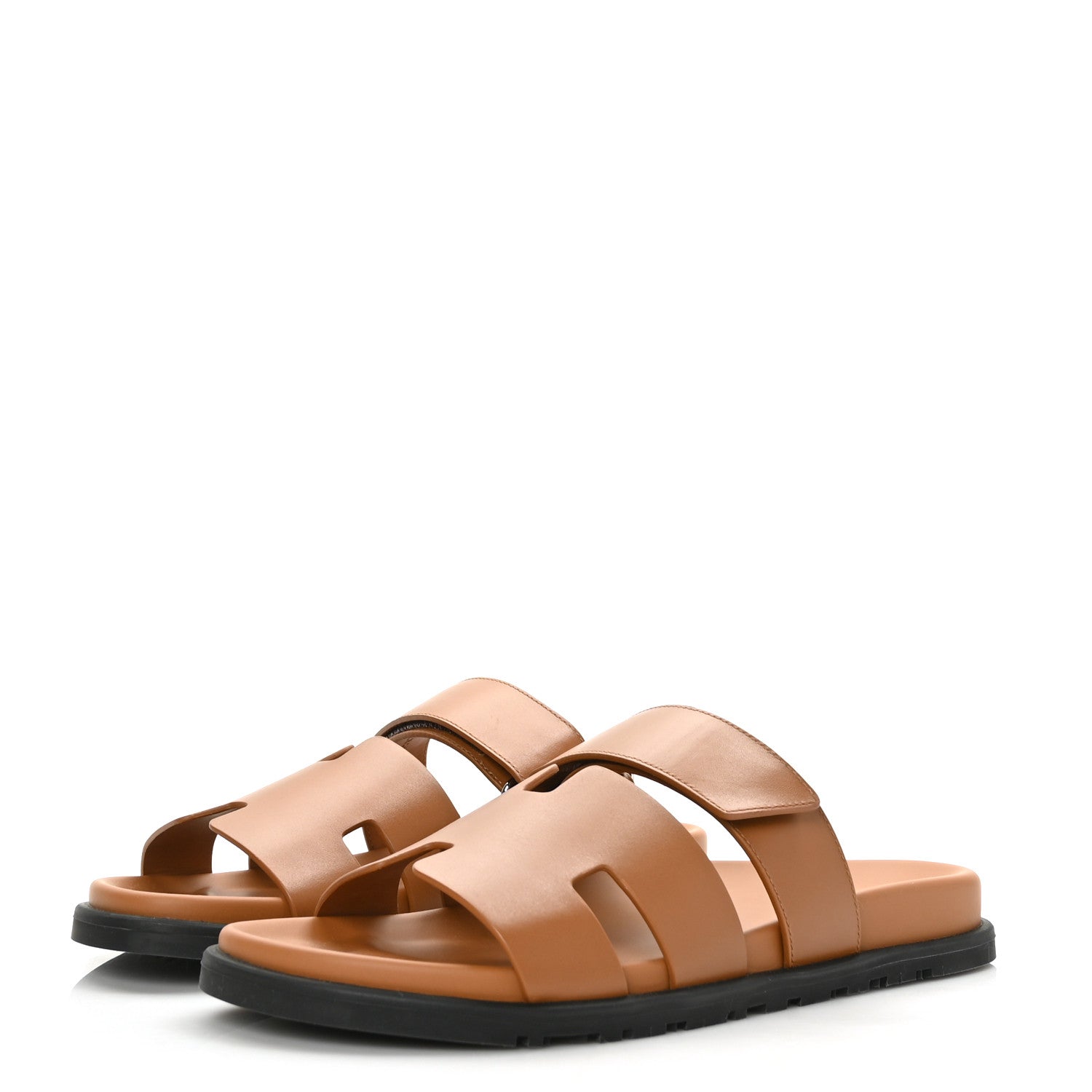 Hermes Calfskin Mens Chypre Sandals 42.5 Gold 3 of 8