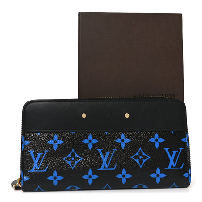 Louis Vuitton Calfskin Colored Monogram Zippy Wallet Blue Black 7 of 7